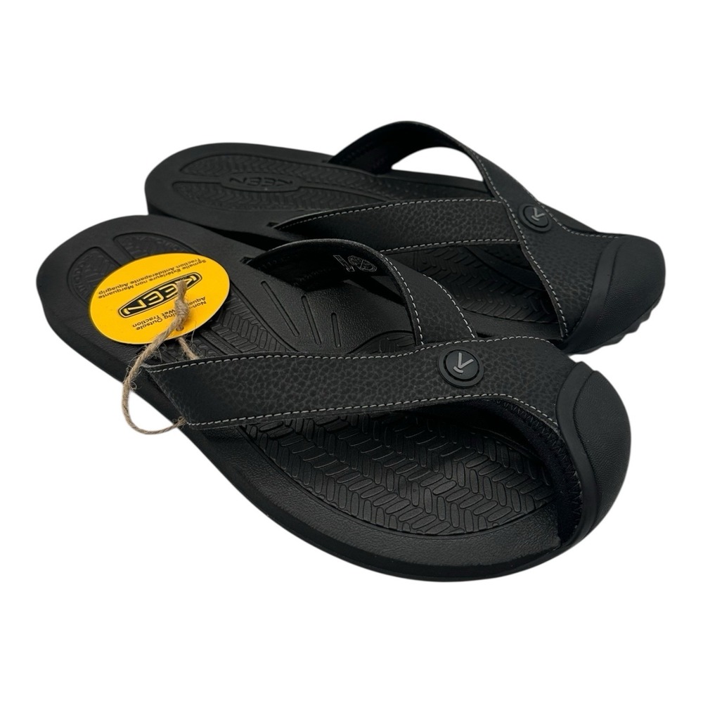 Keen Barbados TG Sandals Womens Sz 8 Black/Steel Grey Tong Flip‎ Flops 1029159